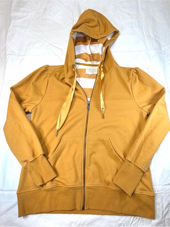 evy's tree Tops - evy's tree Mustard Zip-Up Hooded Bomber sweater The Brianna